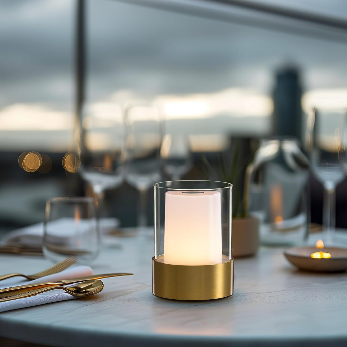 4" Black Cordless Table Lamp Set of 2, Outdoor Rechargeable Lamp