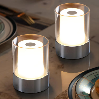 4" Black Cordless Table Lamp Set of 2, Outdoor Rechargeable Lamp