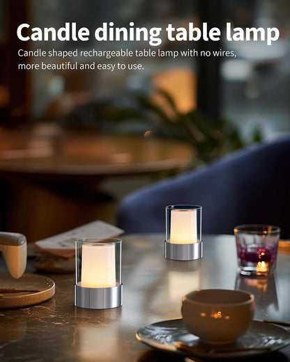 4" Black Cordless Table Lamp Set of 2, Outdoor Rechargeable Lamp