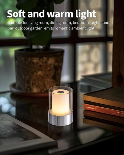 4" Black Cordless Table Lamp Set of 2, Outdoor Rechargeable Lamp