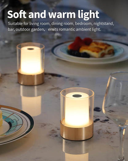 4" Black Cordless Table Lamp Set of 2, Outdoor Rechargeable Lamp