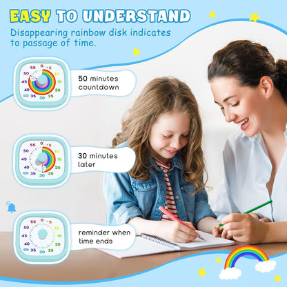 Visual Timer for Kids, 60-Minute Countdown Silent Operation Timer