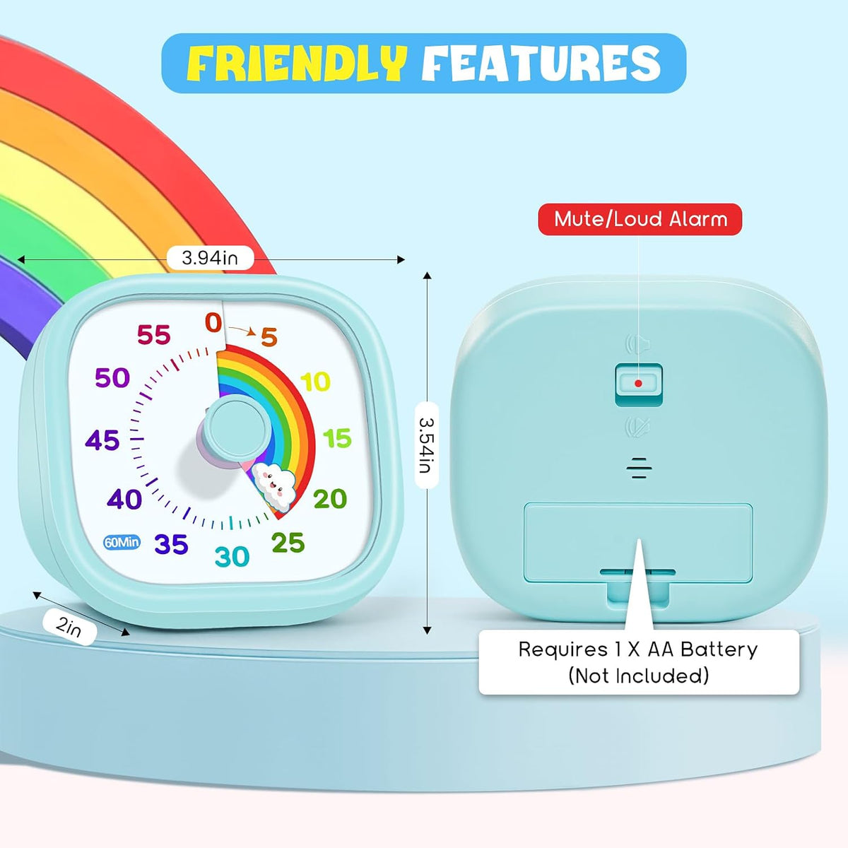 Visual Timer for Kids, 60-Minute Countdown Silent Operation Timer