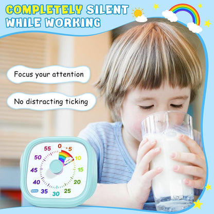 Visual Timer for Kids, 60-Minute Countdown Silent Operation Timer