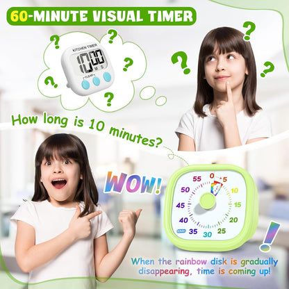 Visual Timer for Kids, 60-Minute Countdown Silent Operation Timer