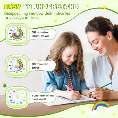 Visual Timer for Kids, 60-Minute Countdown Silent Operation Timer