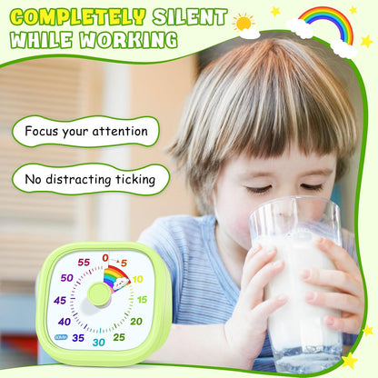 Visual Timer for Kids, 60-Minute Countdown Silent Operation Timer