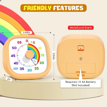 Visual Timer for Kids, 60-Minute Countdown Silent Operation Timer