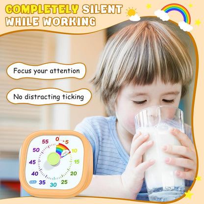 Visual Timer for Kids, 60-Minute Countdown Silent Operation Timer