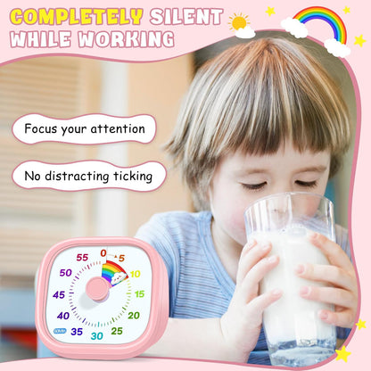 Visual Timer for Kids, 60-Minute Countdown Silent Operation Timer