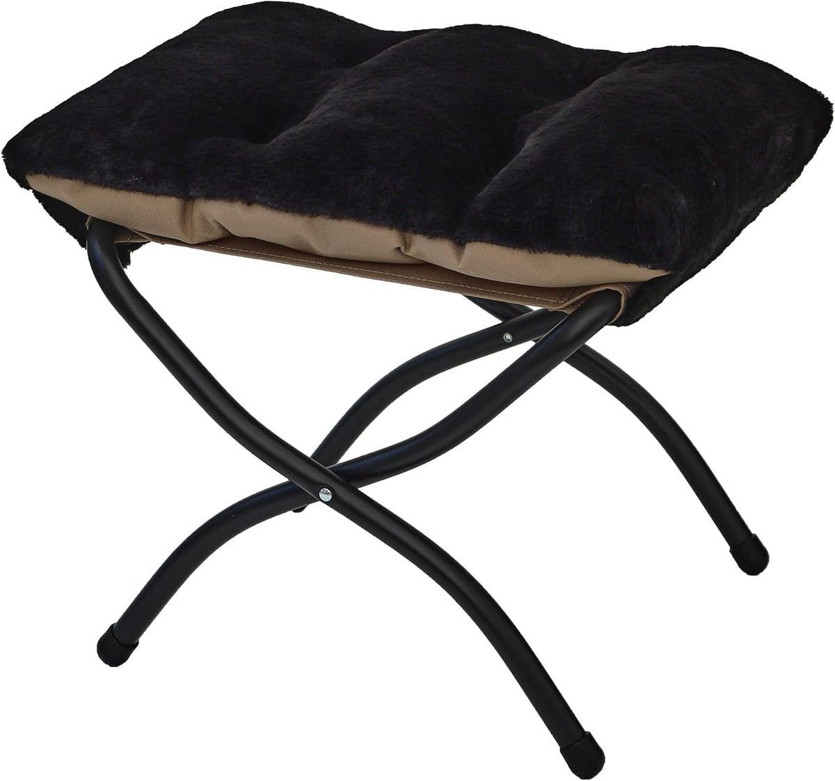 15"(H) Folding Ottoman, Foldable Footrest Stool, Portable Small Foot Stool for Couch, Collapsible Foot Rest Ottoman for Sofa, Accent Padded Ottomans for Living Room, Bedroom, Dark Grey