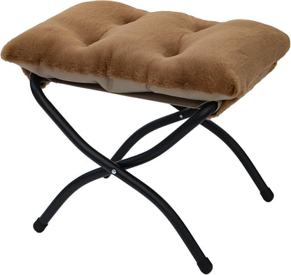 15"(H) Folding Ottoman, Foldable Footrest Stool, Portable Small Foot Stool for Couch, Collapsible Foot Rest Ottoman for Sofa, Accent Padded Ottomans for Living Room, Bedroom, Dark Grey