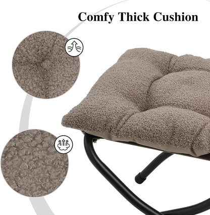 15"(H) Folding Ottoman, Foldable Footrest Stool, Portable Small Foot Stool for Couch, Collapsible Foot Rest Ottoman for Sofa, Accent Padded Ottomans for Living Room, Bedroom, Dark Grey