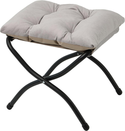 15"(H) Folding Ottoman, Foldable Footrest Stool, Portable Small Foot Stool for Couch, Collapsible Foot Rest Ottoman for Sofa, Accent Padded Ottomans for Living Room, Bedroom, Dark Grey