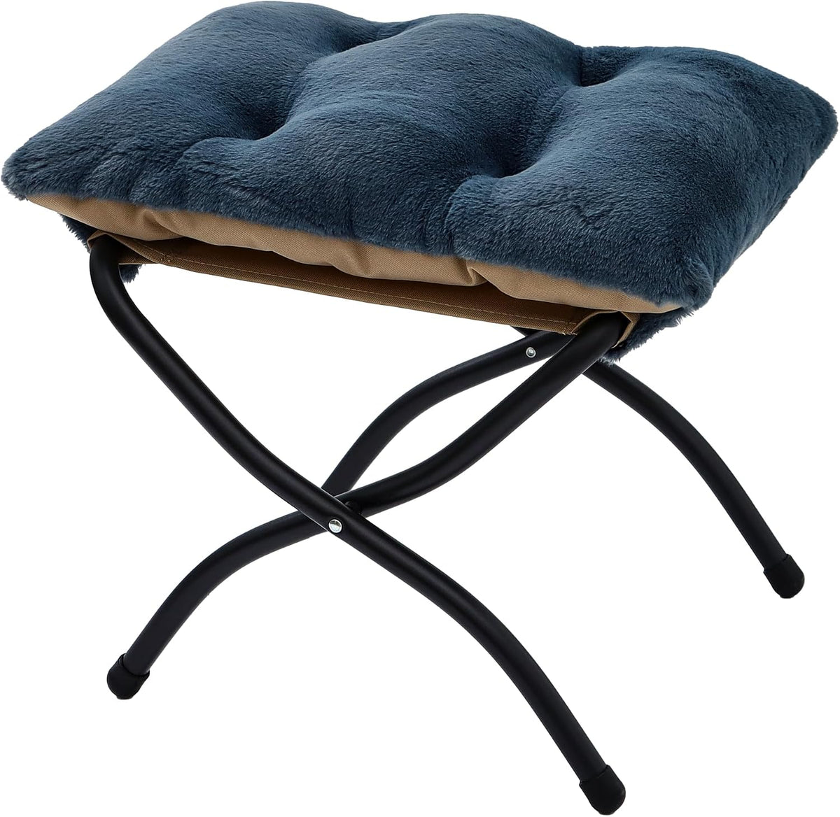 15"(H) Folding Ottoman, Foldable Footrest Stool, Portable Small Foot Stool for Couch, Collapsible Foot Rest Ottoman for Sofa, Accent Padded Ottomans for Living Room, Bedroom, Dark Grey