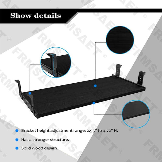 Office Product 20/24/30 inch Keyboard Drawer Tray (30 inch, Black)