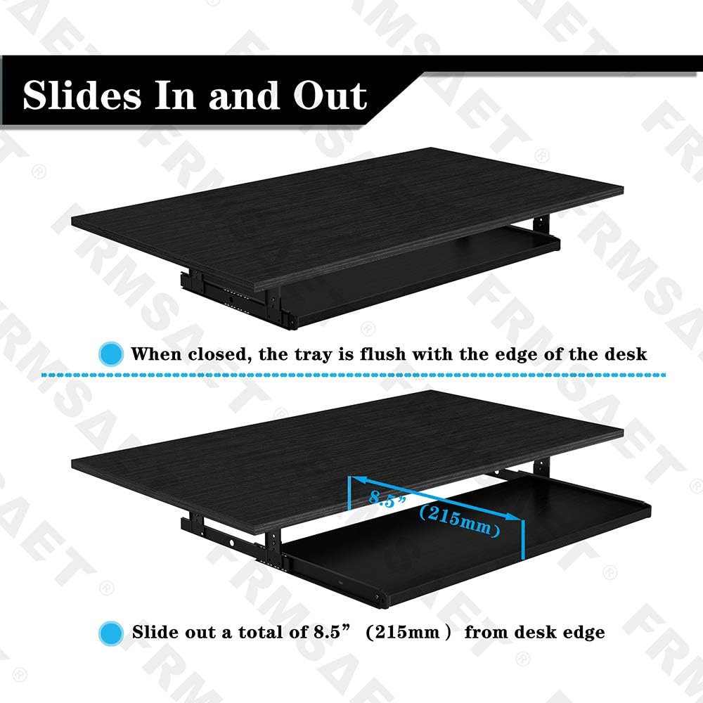 Office Product 20/24/30 inch Keyboard Drawer Tray (30 inch, Black)