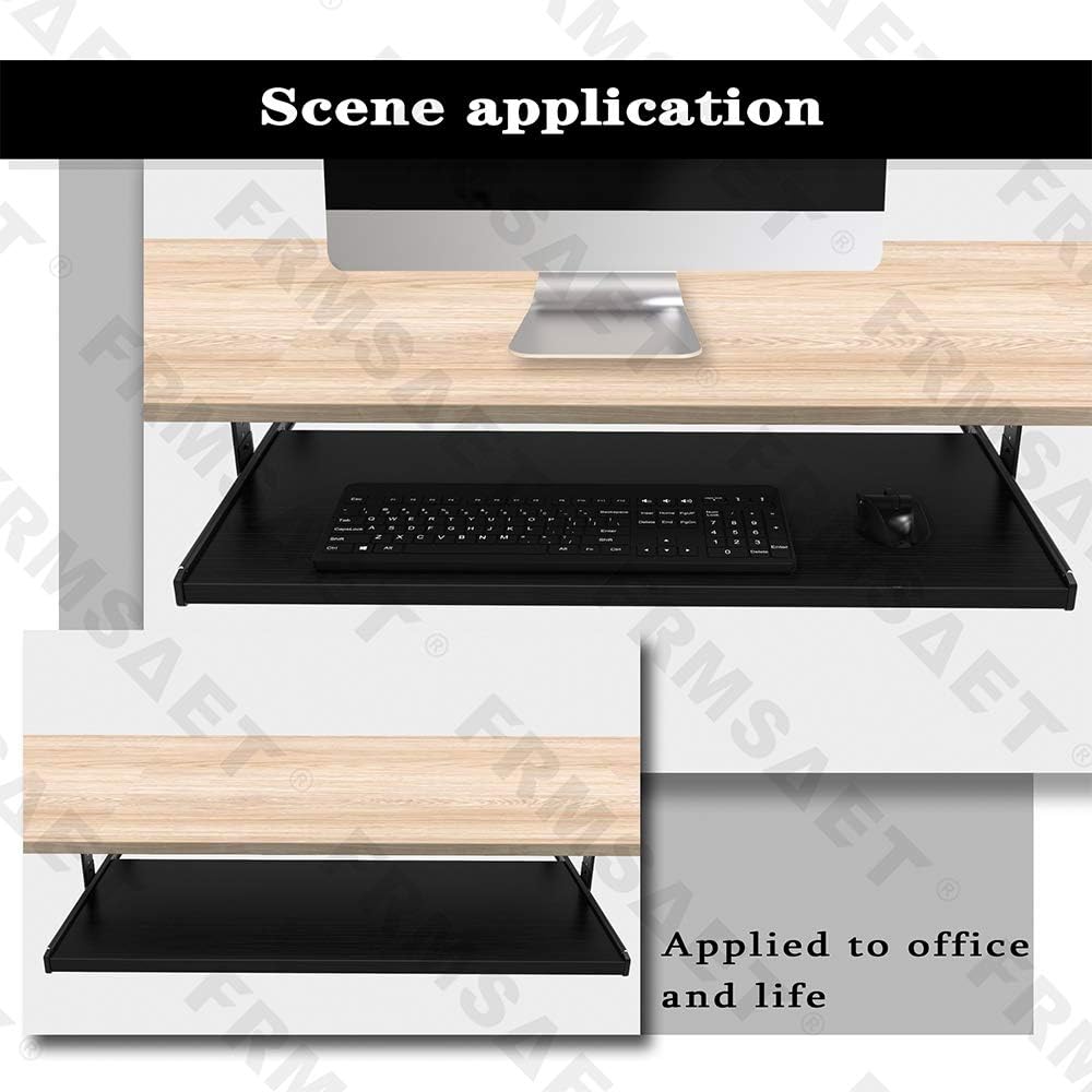 Office Product 20/24/30 inch Keyboard Drawer Tray (30 inch, Black)