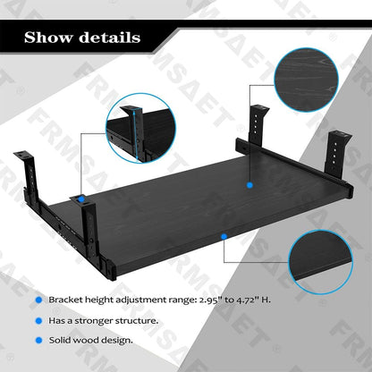 Office Product 20/24/30 inch Keyboard Drawer Tray (30 inch, Black)