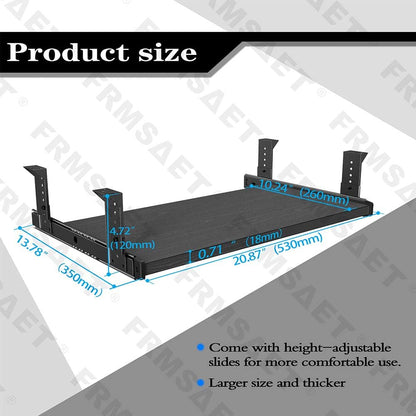 Office Product 20/24/30 inch Keyboard Drawer Tray (30 inch, Black)