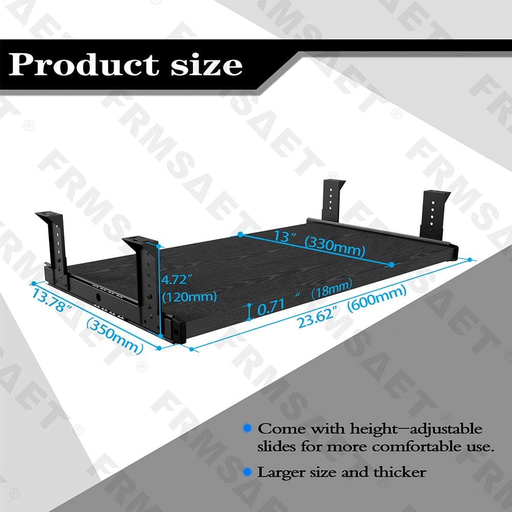 Office Product 20/24/30 inch Keyboard Drawer Tray (30 inch, Black)