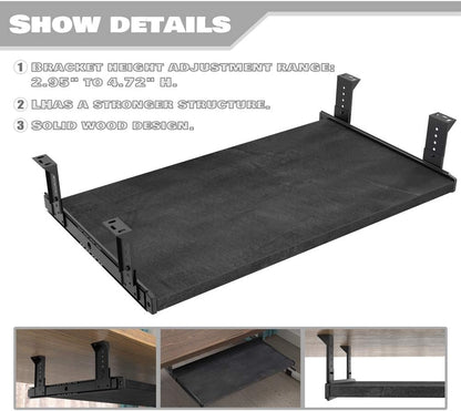 Office Product 20/24/30 inch Keyboard Drawer Tray (30 inch, Black)