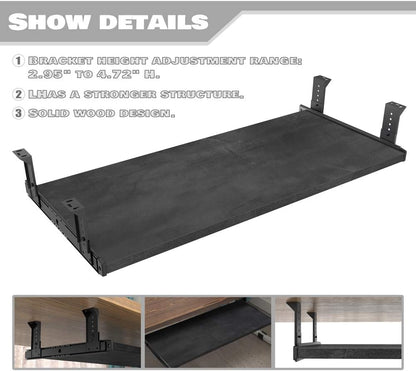 Office Product 20/24/30 inch Keyboard Drawer Tray (30 inch, Black)