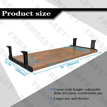 Office Product 20/24/30 inch Keyboard Drawer Tray (30 inch, Black)