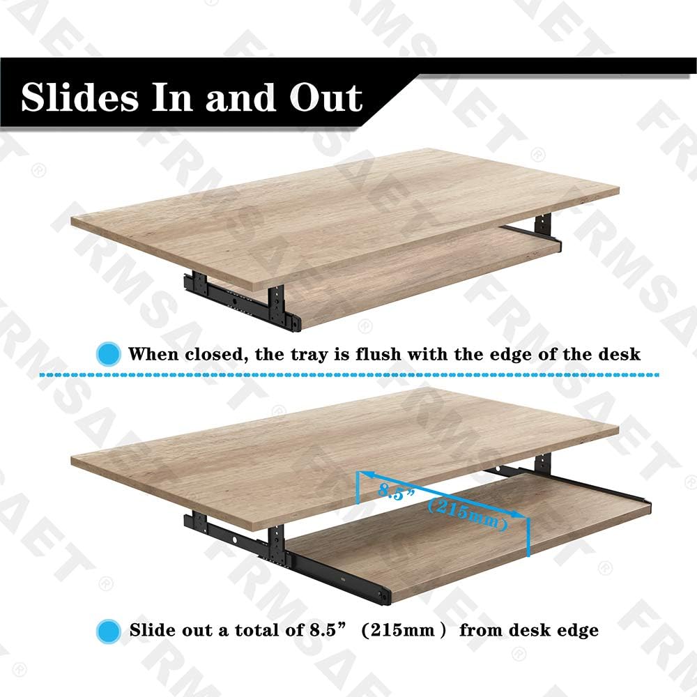 Office Product 20/24/30 inch Keyboard Drawer Tray (30 inch, Black)