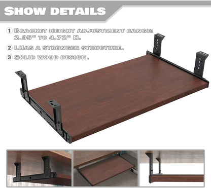 Office Product 20/24/30 inch Keyboard Drawer Tray (30 inch, Black)