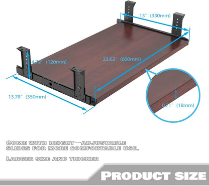 Office Product 20/24/30 inch Keyboard Drawer Tray (30 inch, Black)