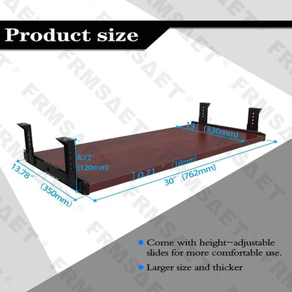 Office Product 20/24/30 inch Keyboard Drawer Tray (30 inch, Black)