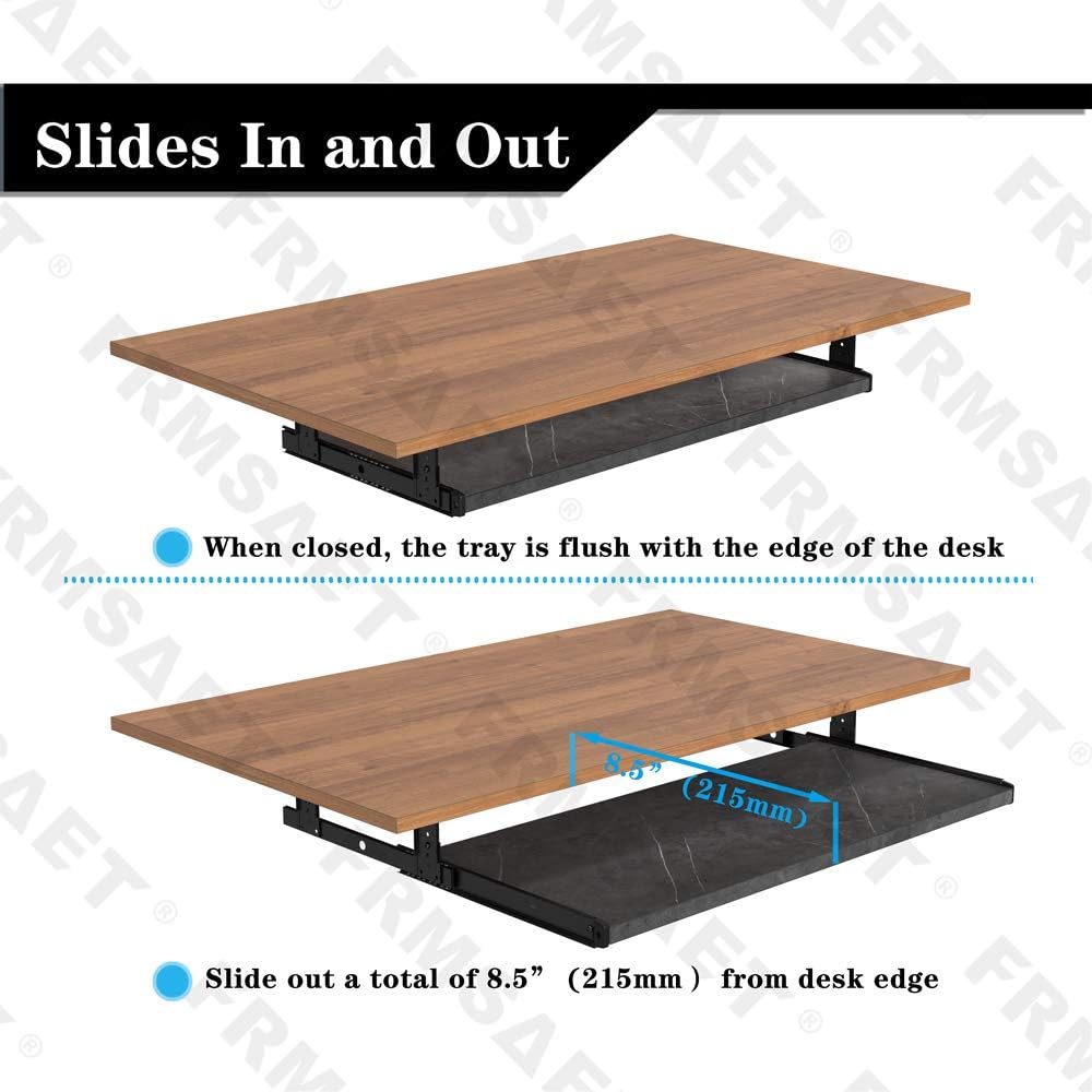 Office Product 20/24/30 inch Keyboard Drawer Tray (30 inch, Black)