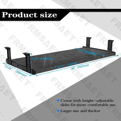 Office Product 20/24/30 inch Keyboard Drawer Tray (30 inch, Black)