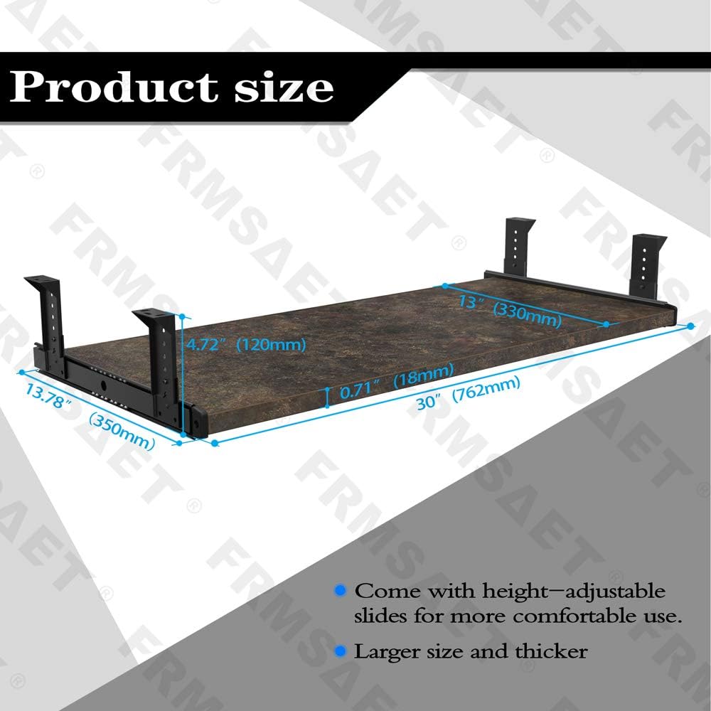 Office Product 20/24/30 inch Keyboard Drawer Tray (30 inch, Black)