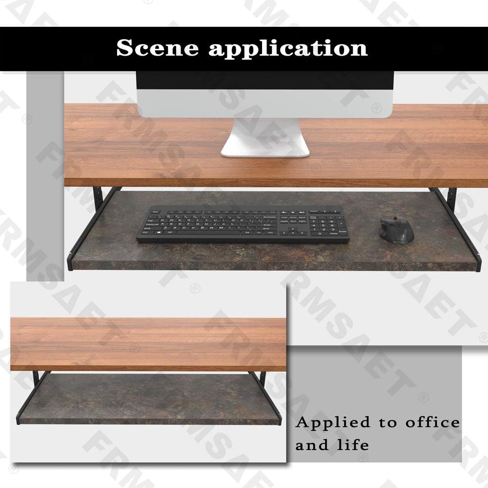 Office Product 20/24/30 inch Keyboard Drawer Tray (30 inch, Black)