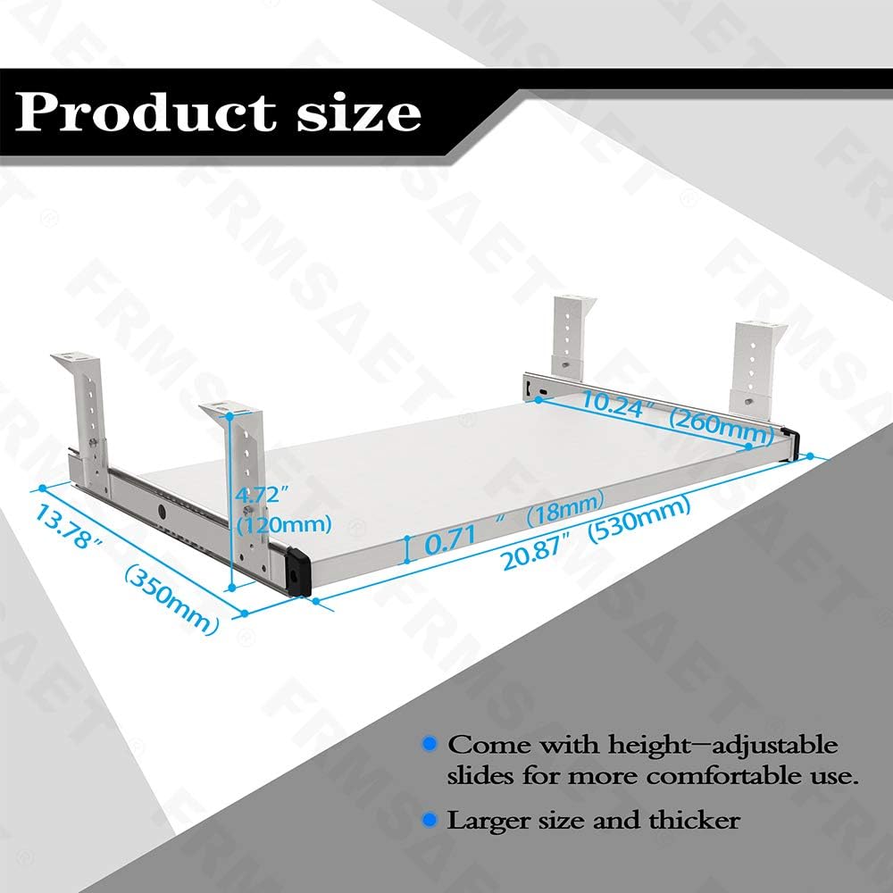 Office Product 20/24/30 inch Keyboard Drawer Tray (30 inch, Black)