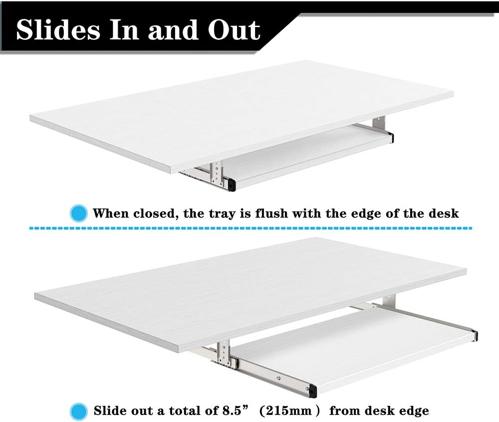 Office Product 20/24/30 inch Keyboard Drawer Tray (30 inch, Black)