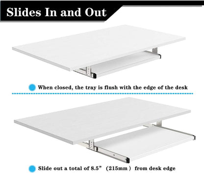Office Product 20/24/30 inch Keyboard Drawer Tray (30 inch, Black)