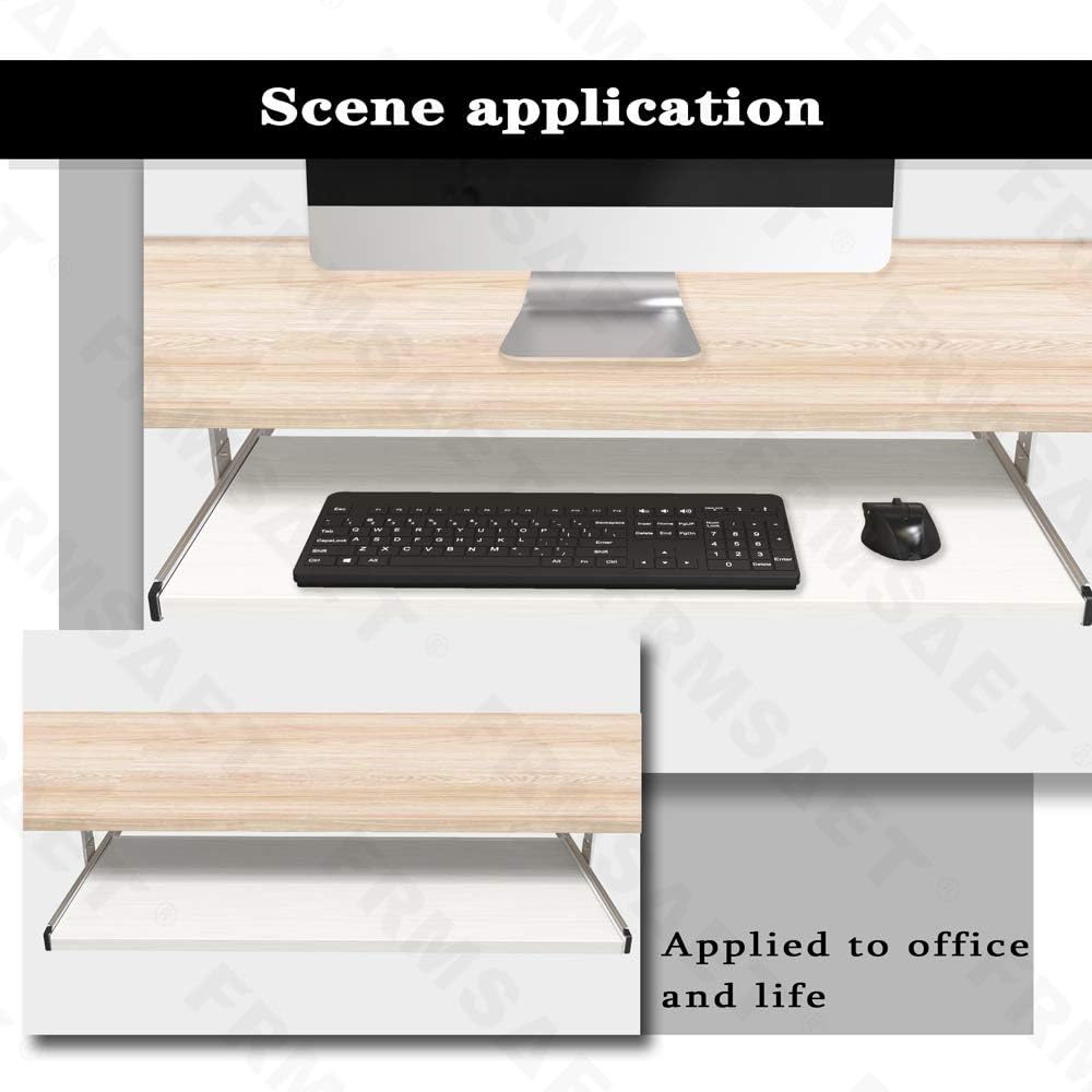 Office Product 20/24/30 inch Keyboard Drawer Tray (30 inch, Black)