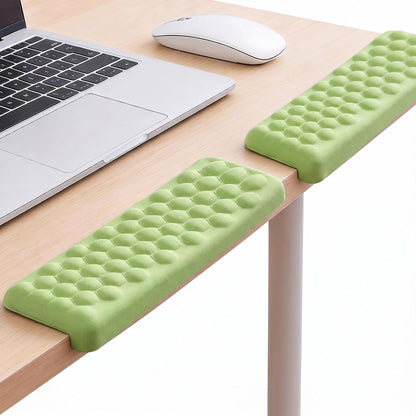 L-Shaped Desk Elbow Pads (2-Pack) - Adjustable Spacing Memory Foam Desk Edge Cushion for Forearm & Wrist Support, Ergonomic Desk Arm Rest for Office, Gaming & Home