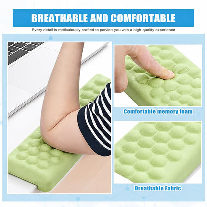 L-Shaped Desk Elbow Pads (2-Pack) - Adjustable Spacing Memory Foam Desk Edge Cushion for Forearm & Wrist Support, Ergonomic Desk Arm Rest for Office, Gaming & Home