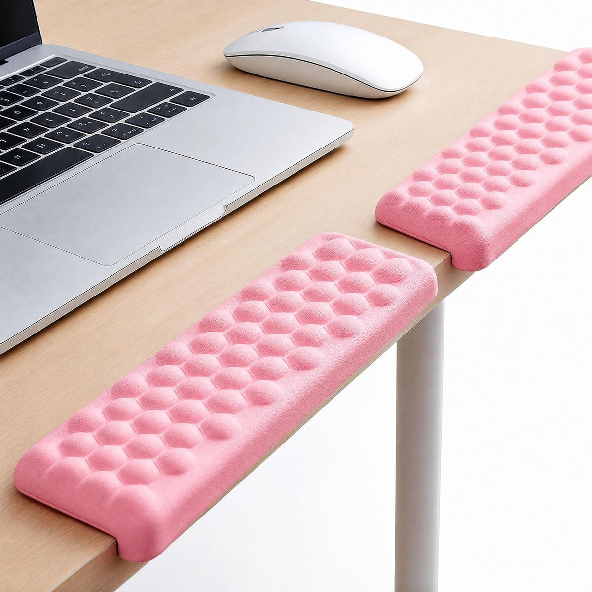 L-Shaped Desk Elbow Pads (2-Pack) - Adjustable Spacing Memory Foam Desk Edge Cushion for Forearm & Wrist Support, Ergonomic Desk Arm Rest for Office, Gaming & Home