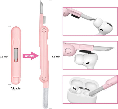 7-in-1 Electronic Cleaner Kit,Keyboard Cleaner,Laptop Cleaner Kit for Monitor, Cell Phone, Headset, Lego, Laptop Camera Lens (Pink)
