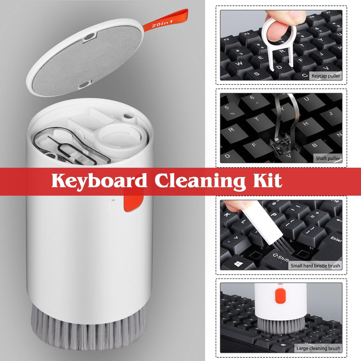 7-in-1 Electronic Cleaner Kit,Keyboard Cleaner,Laptop Cleaner Kit for Monitor, Cell Phone, Headset, Lego, Laptop Camera Lens (Pink)