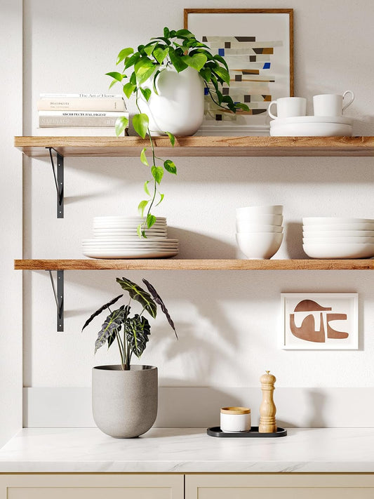 6 Inch Ceramic Plant Pot, Small Indoor Planter, Neutral Gray
