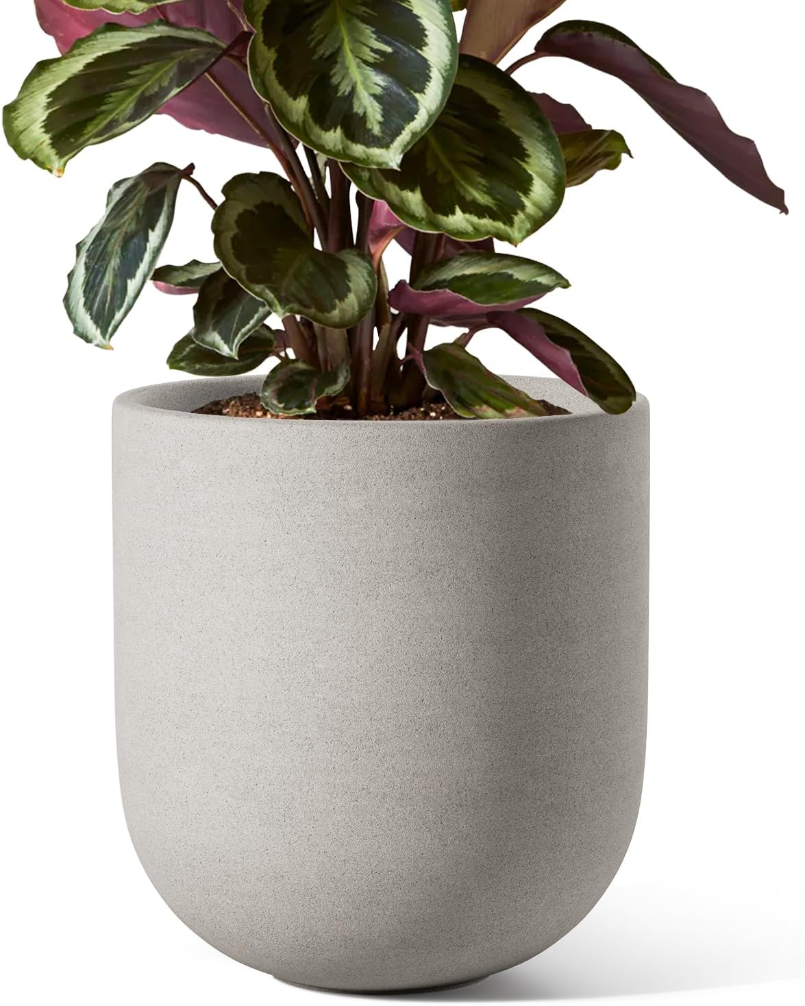 6 Inch Ceramic Plant Pot, Small Indoor Planter, Neutral Gray