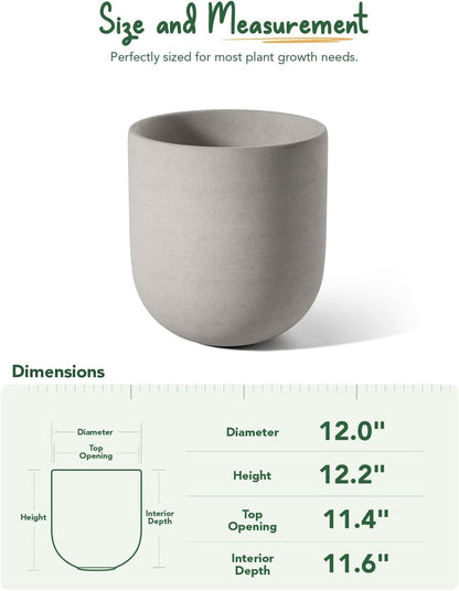 6 Inch Ceramic Plant Pot, Small Indoor Planter, Neutral Gray