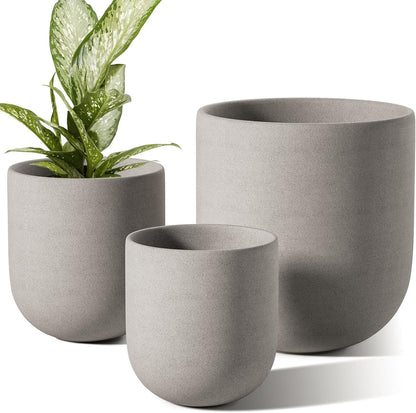 6 Inch Ceramic Plant Pot, Small Indoor Planter, Neutral Gray