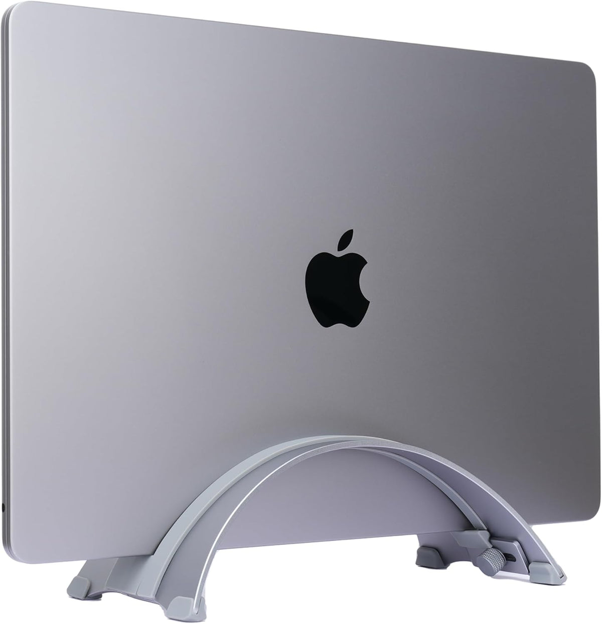 Adjustable Vertical Laptop Stand - 6061 Aluminum, CNC Precision, Anodized Finish, Fits All Laptops Including 17-inch, Ventilated Design, Anti-Slip Silicone Pads, ARC Shaped Stands